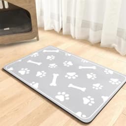 Diatomaceous Mud Pet Placemat Absorbent Water Bowl & Food Mat with Waterproof Quick-Dry Rubber Backing Non-Slip for Home Use