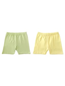2Pcs Summer Solid Color Kids Leggings Girls Safety Shorts Leggings Girls' Beach Shorts Are Suitable for Children Aged 2-12 Years