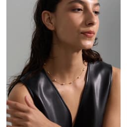 Yhpup Waterproof Stainless Steel Simulated Pearls Square Thin Chain Necklace Waterproof Fashion Chic Jewelry 2025 Accessories