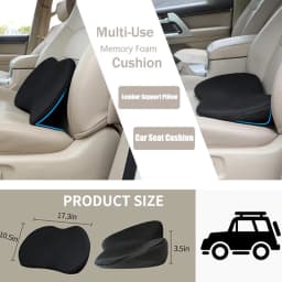 2 In 1 Universal Car Seat Cushion Multifunctional Memory Lumbar Pillow Support Driver Breathable Relief Comfort Chair Car Sea