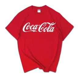 Classic Coca-Cola Logo Print T-shirt Men Women Casual Loose Cotton Short Sleeve Tee Retro Streetwear Unisex Tops t shirt
