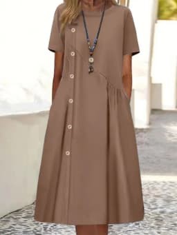 Women New Loose Boho Button Pockets Vintage Ruffles Befree Summer Elegant Party Dress Summer Party Maxi Dresses