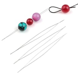 5pcs/lot Spring Steel Beading Needles 5 Sizes Easy Jewelry Making Tools Big Eye Curved Beading Pins for Beads and Pearls