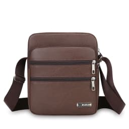 Men's PU Leather Shoulder Bag Large Capacity Casual Business Crossbody Bag Messenger Bag Gift