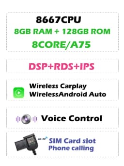 4G SIM DSP IPS Carplay Auto Android 13.0 8G+256G Car DVD Player GPS MAP RDS Radio Wifi Bluetooth For Hyundai Elantra 2014 2015