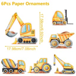 Construction Party Disposable Tableware Birthday Decoration Boy Baby Shower Excavator Truck Tractor Construction Birthday Decor