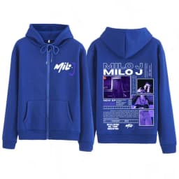 Rapper Milo J 166 Album 2025 Tour Merch Zipper Hoodie Men Women Fashion Loose Sweatshirt Long-sleeved High Quality Zip Up Jacket