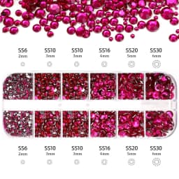 Nail Art Rhinestones Kit 2400pcs Nail Gems Ab Flatback Rhinestones Gems Stones with Storage Organizer for Design Bright Holiday