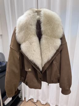 2025 New Winter Natural Fox Fur Collar Goose Down Jacket Women Motorcycle Suit Luxury Puffer Jackets Clothing Hot Sale