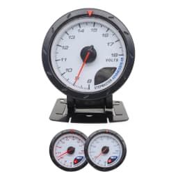 60mm Auto Car Meter Boost Water Temp Oil Temperature Pressure Tachometer Volt Air Fuel Exhaust GAS RPM White Face Gauge