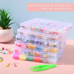 1/5Pc Multifunctional Clear Plastic Organizer Box with Grids Container Craft Storage for Beads Organizer Art DIY Jewelry
