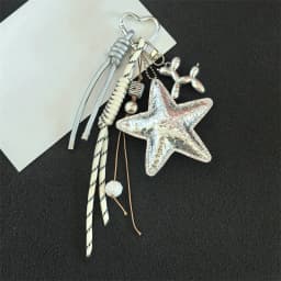 New Leather Star Bag Charm Cute Balloon Dog Rainbow Decorative Keychain Fashion Braided Rope Bag Pendant Accessorie