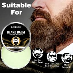 LOCKMIO Beard Growth Oil & Balm Whiskers Moisturizing and Nourishing Conditioner Moustache Styling Care Products & Brush for Men