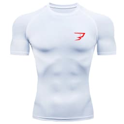 New Men's Short Sleeved T-shirt Compressed Quick Drying Breathable Training Tees Fitness Jujitsu Rashguard Top Gym Sport Shirts