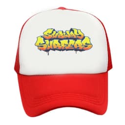 Subway Surfers Logo Trucker Cap Unisex Video Game Hats Sun Hats Golf Hats Adjustable Polyester Mesh Baseball Cap Summer