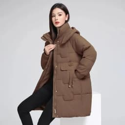 Korean Lady Long Bright Puffer Coat Autumn Winter Female Warm Down Cotton Jacket 2025 Women Black Parka Outwear