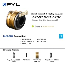 PYL Titanium Alloy Double Bearing Line Roller - Saltwater Resistant Spinning Reel Line Guide for Shimano/Daiwa Exist Upgrade