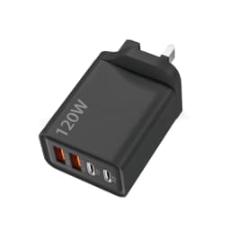 4 Port 120W USB C Fast Charger Station PD QC3.0 Wall Adapter Data Cable For iPhone Samsung Xiaomi Huawei EU US UK Plug Travel