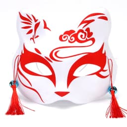 Fox Mask Japanese Cosplay Half Face Mask Kabuki Kitsune Masquerade Anime Cosplay Cat Mask Rave Adult Children Funny Party Props