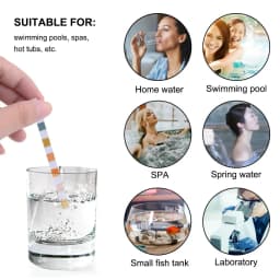50 Pcs/Bottle 6 In 1 Multipurpose Chlorine PH Test Strips SPA Swimming Pool Water Tester Paper