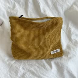 Solid Color Corduroy Makeup Pouch Cosmetic Bag Large Capacity Storage Bag Portable Wash Skincare Toiletry Bag Travel Organizer