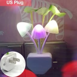 20V 3 LED Wall Light-control Sensor Night Light Induction Dream Fung Mushroom Lamp Home Bedroom Decoration EU & US Plug