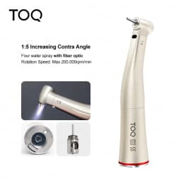 Dental LED Fiber Optic Handpiece Set 1:5 Red Ring/4:1/1:1 Contra-Angle 1:1 Straight Nose Fit to All E Type Electric Motor