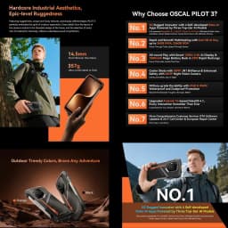 Blackview Oscal Pilot 3 5G Rugged Smartphone 6.78'' 120Hz 12GB 256GB 50MP 7500mAh Night Vision NFC Android 15 Mobile Phone