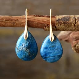 Classy Designer Hook Natural Stone Dangling Huggie Woman Waterdrop Earrings Elegant Gems Jewellery Creative Gifts