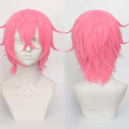 35cm Short Black Spiky Cosplay Wig Pre-Teased Crown Heat Resistant Synthetic Wig Layered Flipped-out Universal Anime Wig
