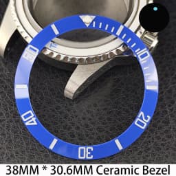 Sloping 38mm * 30.6mm Ceramic/Aluminum Bezel GMT and Diving Watch Insert Fits for 40mm Men's Watch Case Bezel Replacement Insert