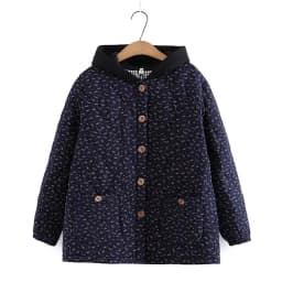 Middle-Aged Women Flower Cotton Padded Jacket 2025 New Women Loose Warm Cotton Coat Large Size Women Winter Thicken Parkas Coat