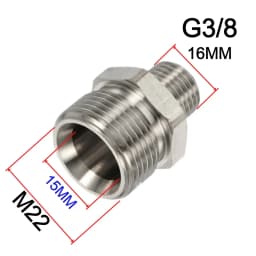 Car Wash Gun & Hose Connecter M22 To G1/4" M14 G3/8" Fitting Thread Male & Female Converter Stainless Steel