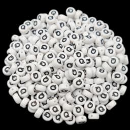 7mm 50Pcs Acrylic 26 English Letter Flat Round Beads Black on white DIY Crafts Necklace Bracelet Pendant For Jewelry Making