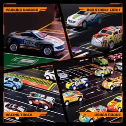 Christmas Gift 48 Pieces Alloy Racing Car Models Scale Cars Set Container Storage Toy Metal Trucks Vehicles Model for Kids