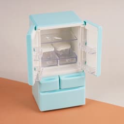 (ZYDD01) 1Pcs 1/12 Dollhouse Mini Refrigerator Model White/Pink/Blue Miniature Food Play Kitchen Scene Pocket Furniture Toy