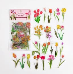 40 Pcs/pack Assorted Plant Flower Mushroom Ginkgo Pet Decorative Diary Stickers Sticky Notes for Scrapbooking Planner Stationery