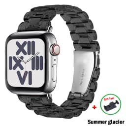 Link bracelet for apple watch band ultra 2 49mm 41mm 45mm 44/40/42/38mm glacier Transparent strap iwatch series 9 8 7 6 5 4 3 SE