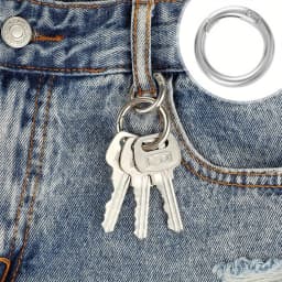 5PCS Spring O Ring Metal Round Carabiner Clip Circle Key Ring Clips for Keychain Buckle Bags Purse Handbag Craft Keychain Clip