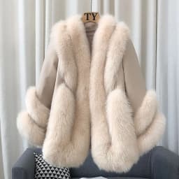 Whole Skin Fox Fur Grass Women's Mid length 2023 New Fur Integrated Sheep Skin White Duck Down Down Coat Winter