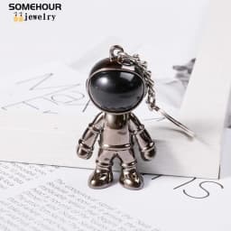 SOMEHOUR Handmade 3D Astronaut Space Robot Spaceman Keychain New Fashion Car Bag Keyring Holder Gadgets Accessories Friend Gift