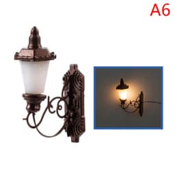 1:87 Scale Model Warm White LED Street Lamp Posts, Dollhouse Ceiling Decor; Miniature Wall Lighting