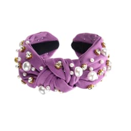 Hot Selling Fabric Knotted Headband Wide Edge Nail Diamond Pearl Hairband Korean Temperament Women's Hair Accessories