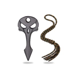 Multi-functional Skull Metal EDC Necklace with Paracord, Alloy Pendant, Portable Emergency Survival Tool for Outdoor Camping