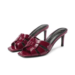 Summer Women's Slippers Genuine Leather Slim Heel Open Toe Fashion High Heels Elegant Party Shoes Plus Size 34-43 Women's Shoes
