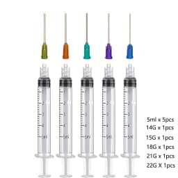 5 Pcs/Set Dispensing Syringe Blunt Needles 5ml Syringes, Needle 14G 15G 18G 20G 21G