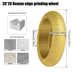 Brazed Stone Edge Grinding Wheel Diamond Roman Wheel Grinding Wheel Tile Marble Grooving and Edge Grinding Tools