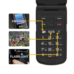 AGM M10 Rugged Flip Phone 4G Dual SIM Large Button Speed Dial Flashlight FM Radio SOS Call With Loud Speaker For Elderly