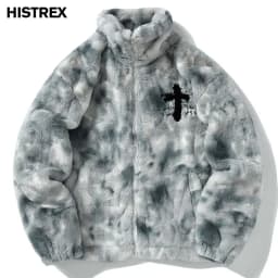 HISTREX Men Rabbit Fur Jacket Parkas,Hip Hop Fluffy Coat,Winter Fleece Overcoat,Outerwear Streetwear,Korean Women Y2k Clothing