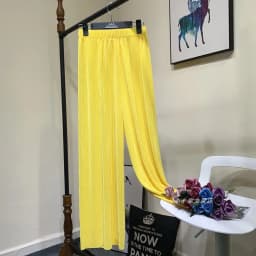 Summer Thin Chiffon Wide Leg Pants For Women Casual Candy Color Loose Long Pants Lady Solid Color Straight Pleated Trousers